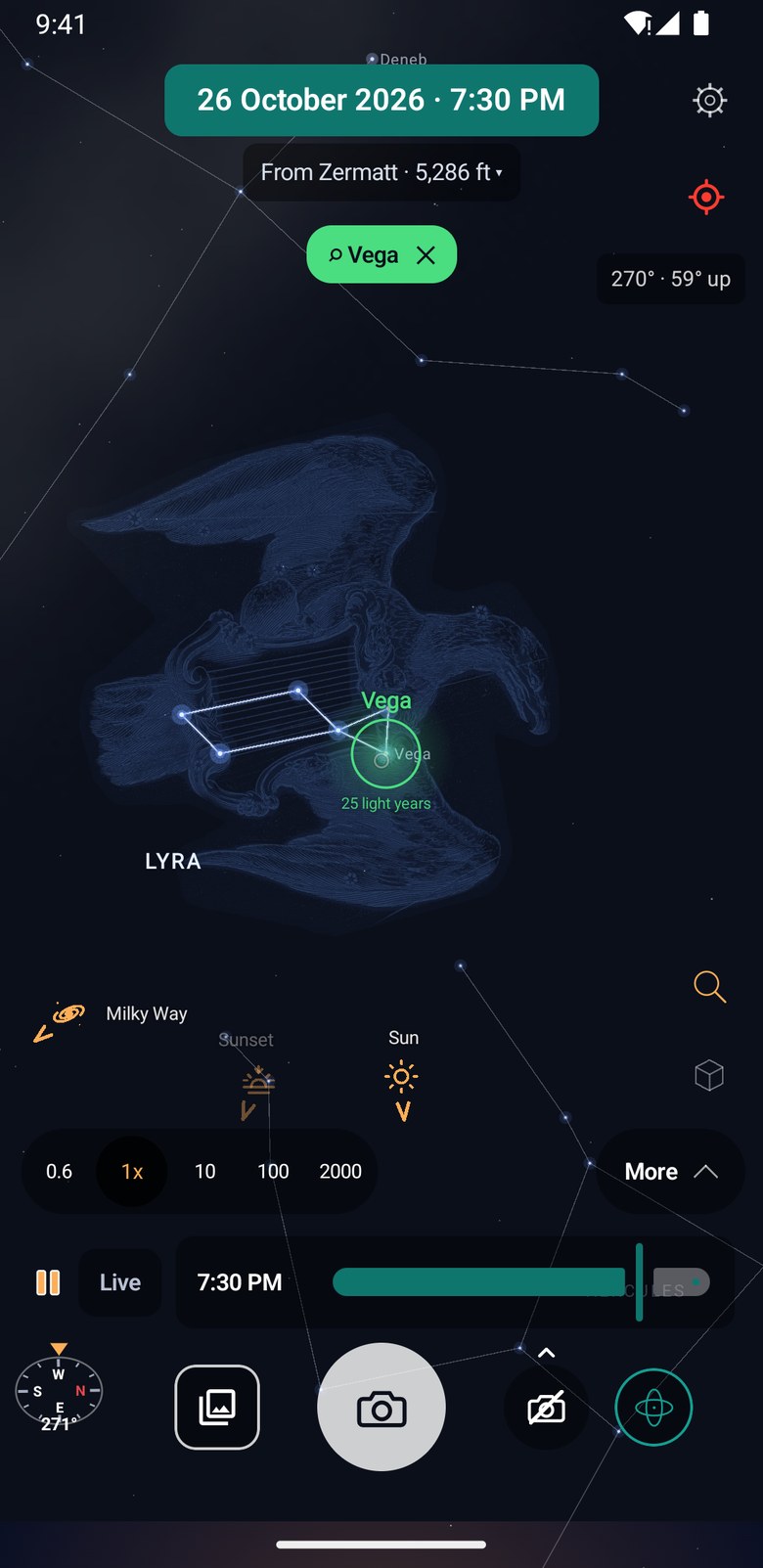 Find any star in the app