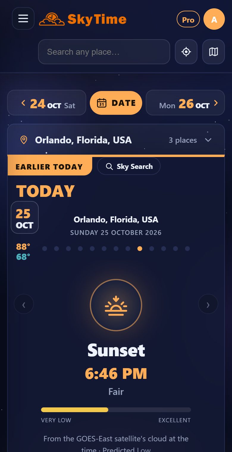 Sunrise and sunset forecasts